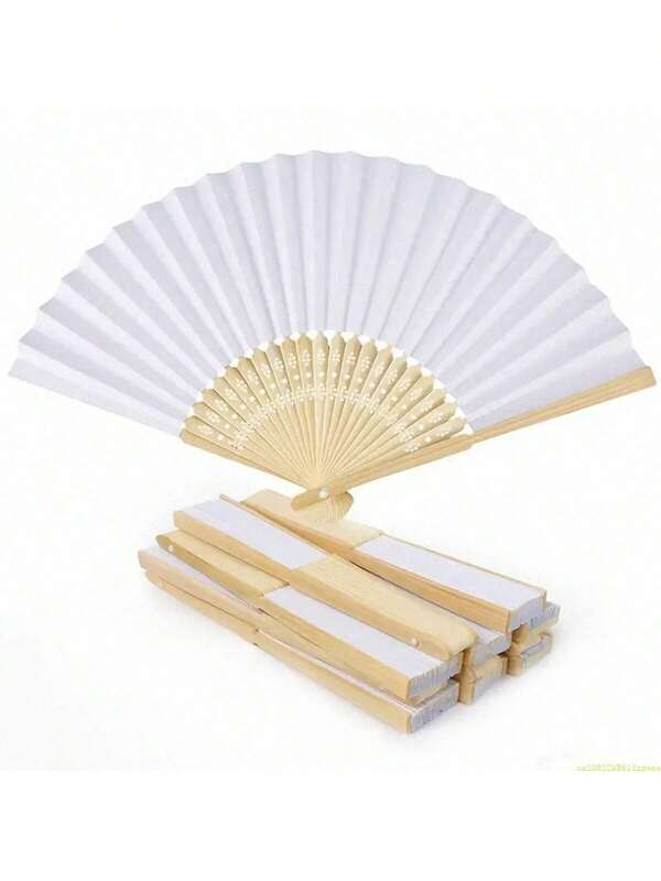 1/5/6/10/12 pezzi Ventagli di carta pieghevoli, ventagli manuali pieghevoli in bianco per feste, fai da te e artigianato