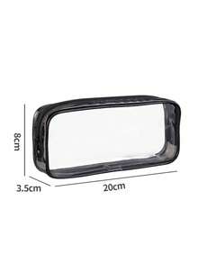 1pc PVC Pencil Case, Transparent Plastic Student Stationery Pouch With Large Capacity, Suitable For Girls INS Style Back To School,Pencil Pouch,School Bag - View 8