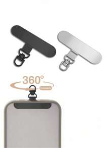 1/2 piezas Conector de cordón para teléfono de acero inoxidable giratorio 360°, clip de metal ultrafino adecuado para fundas de teléfono