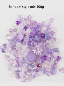 1 Bag / 40g Assorted Acrylic Bead Mix For Making Bracelets, Necklaces, Phone Chains - Includes Flower, Bow, Heart Designs For DIY Jewelry Crafting - Multicolor - View 6
