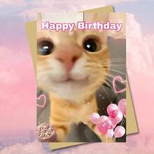 1pc Funny Birthday Card With Envelope (4.33*6.29) - Cute Kitten Design - Best Birthday Wishes - Unique & Creative Greeting Card - Ideal For Pet Owners, Cat/Dog Lovers, Friends, Parents, Sons & Daughters - Suitable For Anyone - Occasion: Birthday - Multicolor - View 10