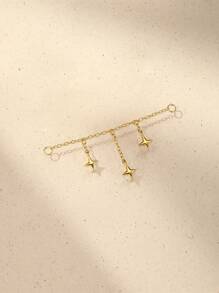 1Pc Chain Accessories 925 Sterling Silver Earring For Women Vintage Geometric Chain Minimalist Gift For Her Wedding Party Fine Jewelry