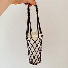 1 件手工编织网袋，用于杯子、饮料、咖啡、可重复使用的便携式支架套，用于水瓶、饮料、装饰网袋，手工礼物送给朋友、家人、同学 - 彩色 - 查看 17