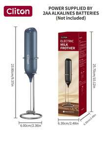 CLITON Battery-Powered Milk Frother (Batteries Not Included) - For Coffee, Latte, Hot Chocolate, 3 Styles (Single/Classic-Plastic/Upgraded-Stainless Steel), 6 Colors (Black/White/Pink/Green/Red/Blue) - Perfect Gift For Christmas, St. Nicholas Day, Valentine's Day, New Year, Housewarming & Easter - Multicolor - View 13