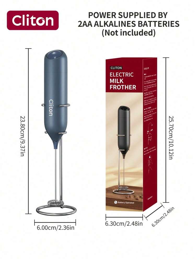 CLITON Battery-Powered Milk Frother (Batteries Not Included) - For Coffee, Latte, Hot Chocolate, 3 Styles (Single/Classic-Plastic/Upgraded-Stainless Steel), 6 Colors (Black/White/Pink/Green/Red/Blue) - Perfect Gift For Christmas, St. Nicholas Day, Valentine's Day, New Year, Housewarming & Easter - Nhiều màu - Xem 12