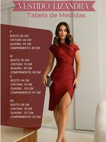 Lizandra Midi Trilobal Dress Casual Party Night Club Date - 紅木色 - 查看 5
