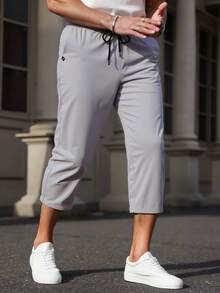 Men's Casual Lightweight Quick-Dry Pants, Versatile Fit For Spring And Summer - Light Grey - View 4