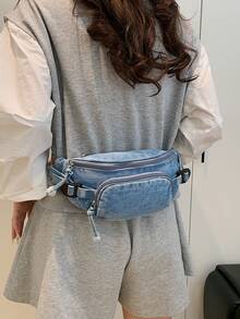 Minimalist Denim Unisex Waist Pack/Chest Bag