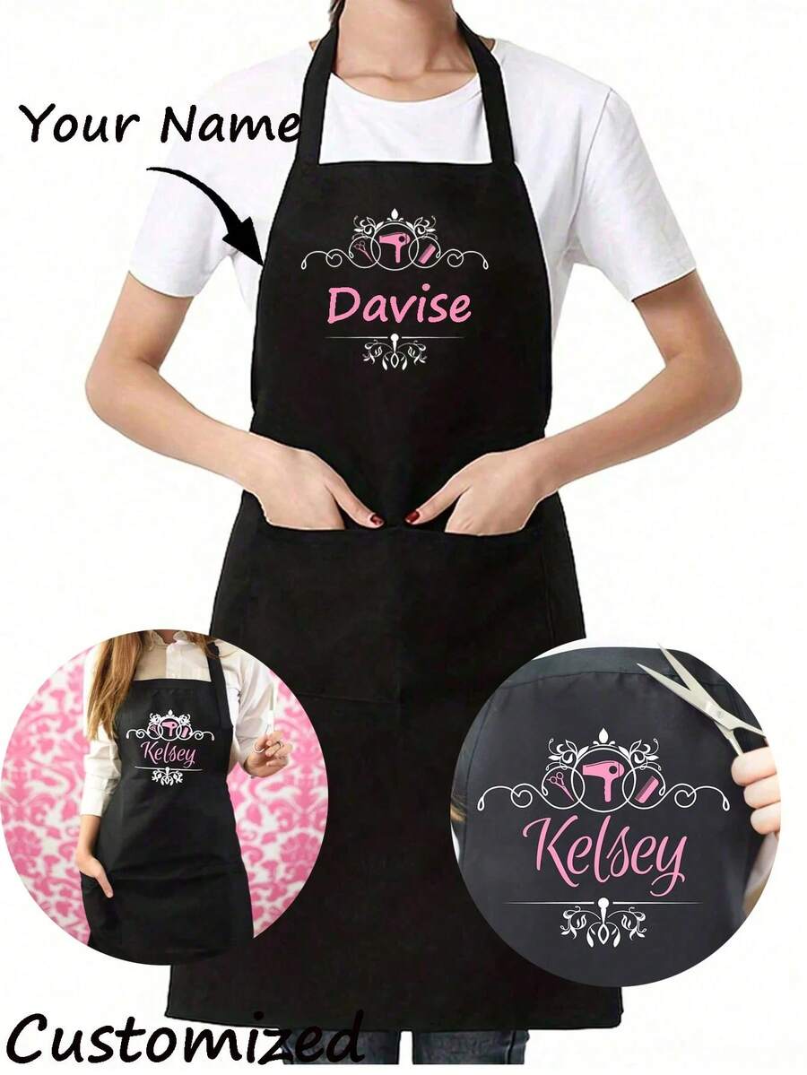 Personalized Custom Hair Stylist Black Apron Hairdresser Beauty Salon Cosmetologist Cosmetology School Barber Gift Custom,Unique,Personalized Ideal Gifts For Him Her,Boyfriend,Girlfriend,Dad,Mom,Family,Friends For Anniversaries,For Valentine's Day,For Mother's Day,For Birthdays,For Children's Day,For Father's Day,For Graduation,For Weddings,For Christmas,For Housewarming - Multicolor - View 1