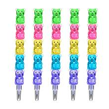 5 合 1 可堆叠熊形自动铅笔套装，彩色 HB 塑料铅笔，适合派对、学校用品、开学奖励，无需削尖 - 彩色 - 查看 9