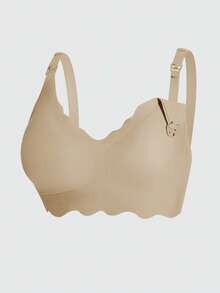 3pcs Maternity & Nursing Bras, Seamless V-Shaped Front Hook Closure Bra For Breastfeeding, Comfortable & Supportive For All Seasons - Multicolor - View 10