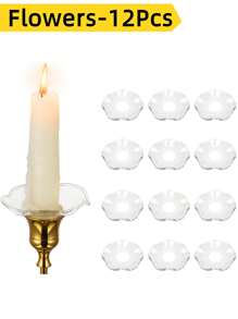 Tropfschutz für Kerzenhalter, klare Glas-Bobeches für Kerzenständer, runde Wachsfänger für Kerzen, gerade Kerzenhalter für Tisch-Mittelstücke, Hochzeiten, Kirchen, Zuhause