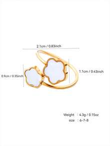 TONSI 1 chiếc nhẫn đơn hình vỏ sò bằng thép không gỉ mạ vàng 18K kiểu Hàn Quốc thanh lịch và quyến rũ, thích hợp làm quà tặng tốt nghiệp/lễ hội, kèm hộp quà trang sức dành cho nữ. - Hộp quà tặng nhẫn - Xem 6