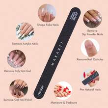 Makartt Nail File 100 180 Grit Emery Boards For Nails 10pcs Black Nail Files Professional Washable Doubled Sides Nail File Kit For Natural Acrylic Nails Coarse For DIY Salon Use - 2pcs-100/180Grit - View 5