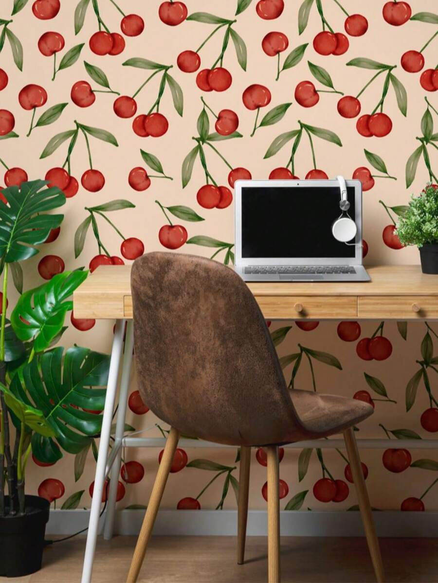 Vintage Cherry Wallpaper - 彩色 - 查看 1