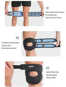 AOLIKES 1pc Adjustable Elastic Patella Knee Brace For Knee Discomfort, Knee Compression Sleeve Knee Brace, Workout Knee Pads For Women And Men-Suitable For Basketball, Tennis, Fitness, Running Gym Accessories Knee Support - Multicolor - View 9