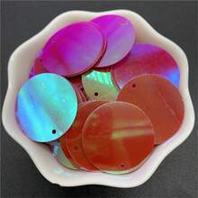 200 件 25 毫米 PVC 扁平圆形散片，带 1 个侧孔，亮片缝纫婚礼工艺配件 DIY 吊坠亮片饰边