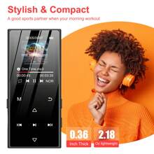 جهاز تشغيل MP3 سعة 128 جيجابايت ، مشغل موسيقى رقمي لاسلكي Bluetooth أو لوحي خالي من الفقد ، راديو ، تسجيل ، مكبر صوت مدمج ، أزرار تحكم تعمل باللمس