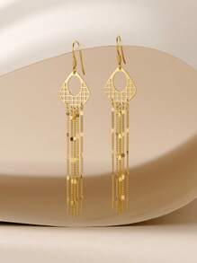 1Pair Minimalist 925 Sterling Silver Long Tassel Chain Hook Earrings Suitable For Women Daily Decor,Party Wear Fine Jewelry