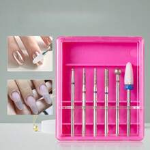 1set Mini Stainless Steel & Ceramics Pre-Processing Nail Art Polishing Head Remove The Nail Polish Adhesive Grinding And Polishing Bits Tool Removing Dead Skin And Excess Gel Nail Drill Bit General Cuticle Clean Nail Files Art Tools - Multicolor - View 4