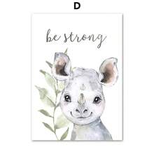 1 pieza de arte de pared póster con opción de marco, arte en lienzo de animales como elefante, jirafa, león, cebra, tigre, estilo nórdico para decoración de habitación infantil