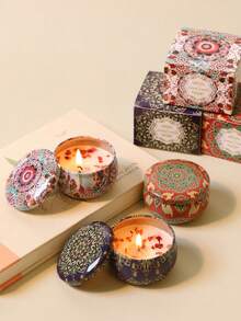 香薰套装，自制大豆蜡烛杯，用于婚礼和节日装饰的花蜡烛，送给家人和朋友的完美礼物，生日、情人节或母亲节旅行用的香薰蜡烛锡罐，香薰礼盒，房间装饰，毕业礼物