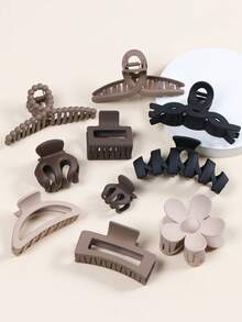 10-11个时尚纯色发夹 - 花朵和蝴蝶图案 - 耐用发夹，适合打造时尚马尾辫和发髻 - 女士和女孩的完美发饰 花朵发夹 派对爪夹 女士发饰 - 彩色 - 查看 6