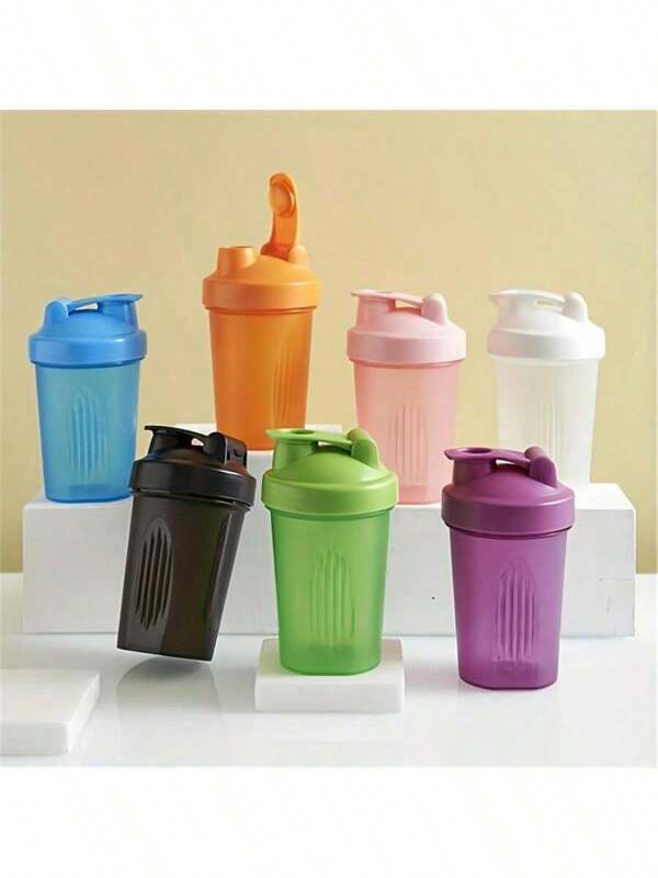 400ml Portable Shaker Bottle For Fitness Protein Powder Milkshake, Plastic Mixing Cup, Anti-Drop