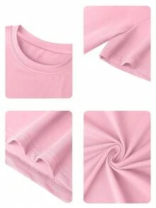 1. “我不完美，我是限量版”女士英文印花T恤，时尚纯色圆领短袖T恤，轻盈涤纶纤维，春夏时尚，日常上衣 | 时尚图案T恤