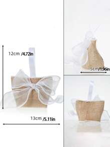 12 piezas de bolsas de almacenamiento mini europeas para boda, bolsas de regalo de tela de lino de tamaño pequeño para damas de honor, bolsas de regalo para boda