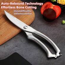 Stainless Steel Thickened Kitchen Multi-Functional Scissors Are Powerful In Function And Easy To Use.