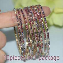 Delicado brazalete elástico pequeño con cristal, brazalete de strass multicolor para parejas de hombres y mujeres