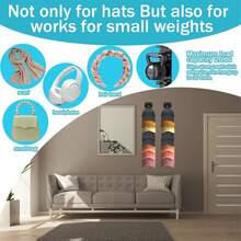 1/2pcs Baseball Cap Holder, Baseball Cap Storage Rack, Wall-Mounted Hat Rack, Holds Multiple Caps, Suitable For Door, Wardrobe And Wall, Easy Access And Dual Installation Options, Hat Organizer - Multicolor - View 5