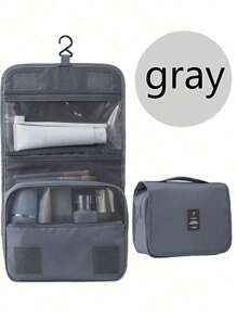 1pc Hanging Toiletry Bag, Bathroom Storage Bag, Toiletries Organizer, Cosmetic Storage Bag, Multi-Function Organizer Bag For Eye Shadow, Mirror, Eyeliner, Lip Gloss, Skin Care Products, Toothbrush, Toothbrush Cup, Soap, Shampoo, Comb, Watch, Mobile Phone, Necklace, Jewelry, Digital Product Storage, Travel Essentials, Holiday Organizer, Bathroom Essentials.