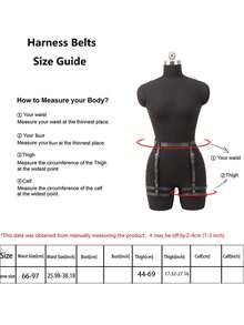 Đai nịt đùi bằng da, dây nịt đùi thời trang cho nữ, thắt lưng trang phục gợi cảm cho nữ - màu đen - Xem 8