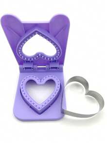 1 件不锈钢面包切片机、三明治切刀模具、吐司口袋面包工具、压花吐司切刀、红色方形、绿色圆形