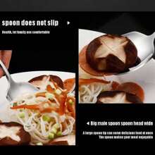 Durable Serving Spoon, Stainless Steel Square Head Large Size Soup Porridge Rice Scoop For Sweet And Savory Dishes