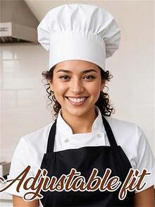 1/2pcs Chef Hat, Adult Premium Adjustable Elastic Baking Kitchen Cooking Chef Hats - Multicolor - View 5