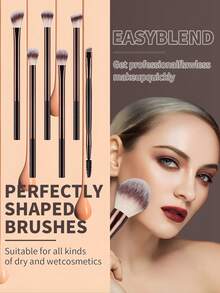 14pcs Makeup Brush And Sponge Set, Includes 12pcs Makeup Brushes With 4pcs Double-Headed Multi-Purpose Brushes, Made Of High-Quality Synthetic Fibers Covering Powder Brush, Foundation Brush, Blending Brush, Powder Brush, Blush Brush, Concealer Brush, And Eye Shadow Brush, Suitable For All Skin Types And Users. Also Includes 2pcs Makeup Sponges.,Brush Set,Makeup Brush Kit,Make Up Brush Set,Make Up Set Complete,Makeup Brush Set,Complete Makeup Kit,Brush Kit,Brushes Makeup Set,Makeup Gift Set,Set - Brown - View 5