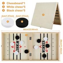 1PC Wooden Table Top Quick Hockey Battle Game Paced Slingshot Puck Board Game Sling Puck Winner Party Game Adult Family Game Desktop - Multicolor - View 12