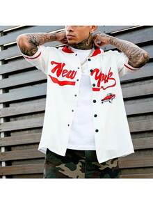 Summer New Men's Seaside Beach Shirt Boys Casual Slim Top Fashion Printed Short-Sleeved Shirt Men - White - View 3