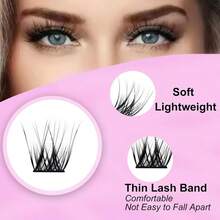 Lash Clusters Extensions 240pcs Individual Lashes 14-18mm Mixed Long Natural Look DIY Eyelash Extension Supplies C Curl Individual Eyelashes Faux Mink Cluster Lashes 0.07 (40D-0.07C-14-18mm)