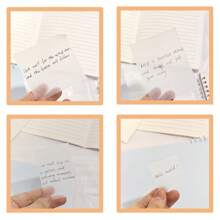 paquete de 4 piezas de notas adhesivas transparentes de PET de tamaños variados, combinación de múltiples tamaños que cubre completamente el uso diario, adecuado para diversos escenarios, útiles escolares, vuelta al cole