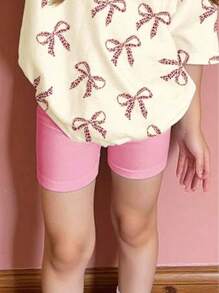 2pcs/Set Girls Summer New Outfit, Includes Beige Round Neck Butterfly Print Short Sleeve T-Shirt + Pink Shorts, Fitted & Comfortable Soft Breathable Girls Casual Outdoor Everyday Wear