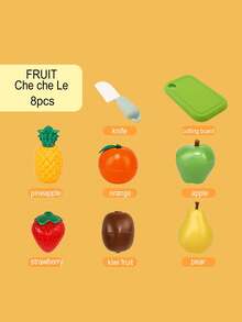 8 件儿童切水果玩具套装 | 逼真的假装游戏厨房食物和蔬菜 | 蒙特梭利教育学习玩具 | 适合幼儿男孩女孩。