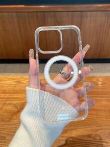Simple And Fashionable Magnetic Charging Transparent Protective Phone Case For IPhone 16 Pro Max/15 Plus With Built-In Anti-Drop Phone Cover