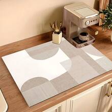 1 pezzo di tappetino per lavaggio e asciugatura semplice e stampato, super assorbente, decorazione da tavolo, tappetino assorbente per lavandino, asciugatura rapida, lavabile, pieghevole e a prova di muffa.