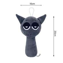 Muñeco de Peluche Sprunki Monstruos de Colores Incredibox Juego Musica y Sonidos Personajes - Gris Oscuro - Ver 2