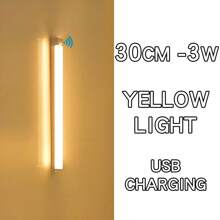 1 pezzo/3 pezzi Striscia luminosa a LED con sensore intelligente, installazione magnetica, ricarica USB, luce notturna a colore caldo, adatta per cucina, armadio, corridoio e scale, camera da letto, illuminazione notturna, cucina, scrivania ecc.