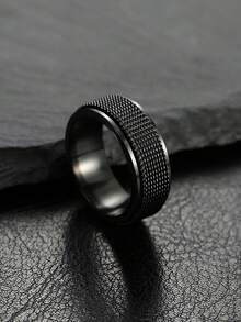 Men's Stainless Steel Rotating Ring, Punk Fashion Jewelry, Rotating Gear, Anxiety Fidget, Spinning Chain, Motorcycle Rock, Wedding Party Gift - Fashion - View 7
